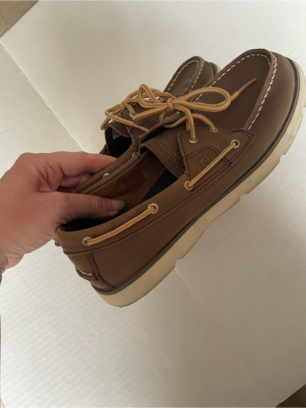 Sperry Women’s Brown Leather Boat Shoes - Classic Lace-Up Deck Shoe